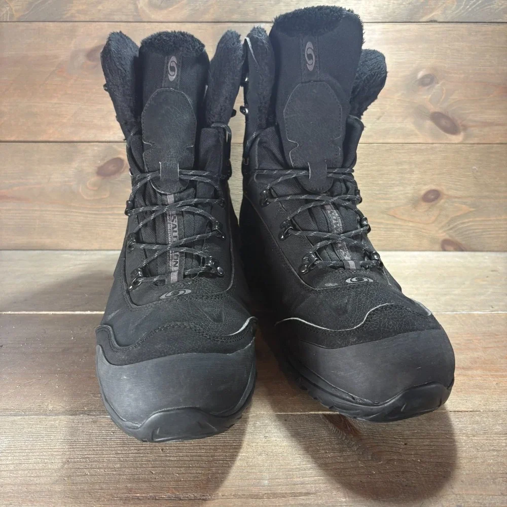 Salomon Nytro GTX Mens size 11.5 shoes Black Waterproof Insulated Winter boots